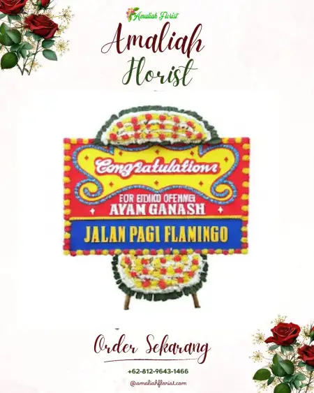 Sewa Papan Bunga Woloan Dua